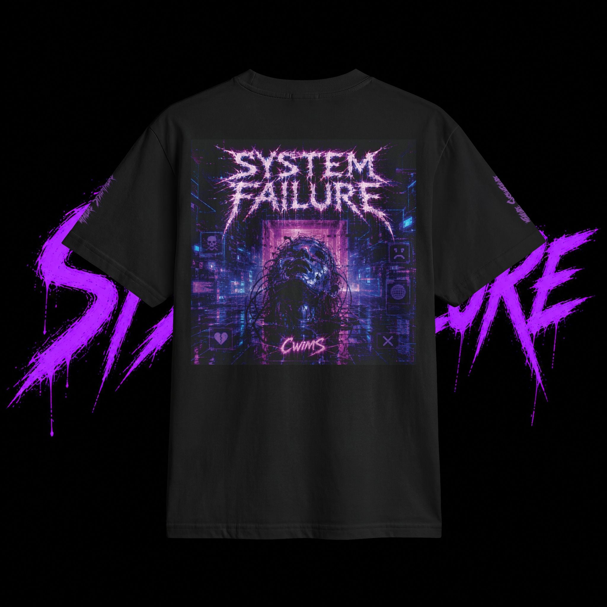 System Failure Graphic Tee — CWIMS Retro Cyberpunk Band Shirt
